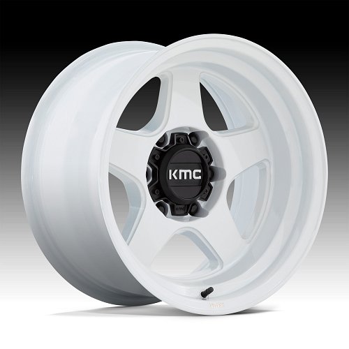 KMC KM728 Lobo Gloss White Custom Truck Wheels 1